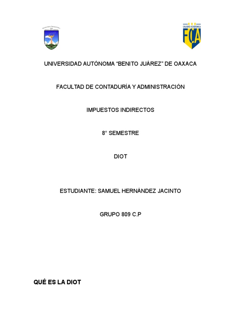 Qué es la DIOT y su importancia | PDF | Impuestos | Tarjeta de débito