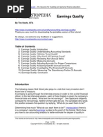 Investing - Determine Earnings Quality of a Company 