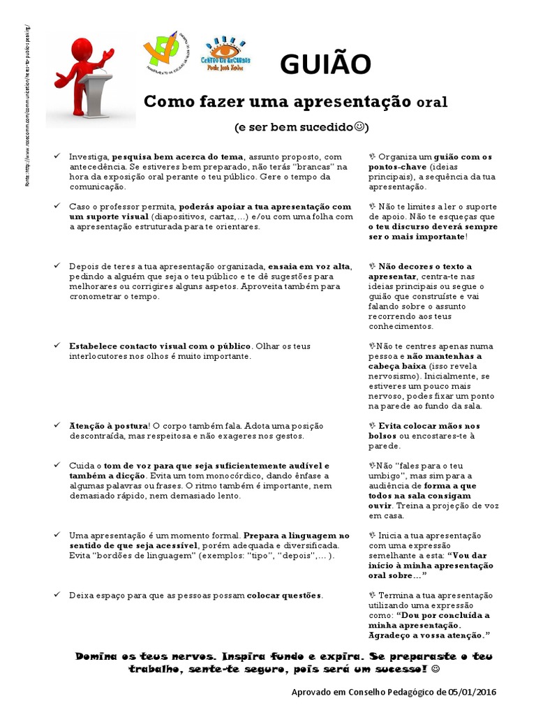 Apresentação oral: Guião | PDF