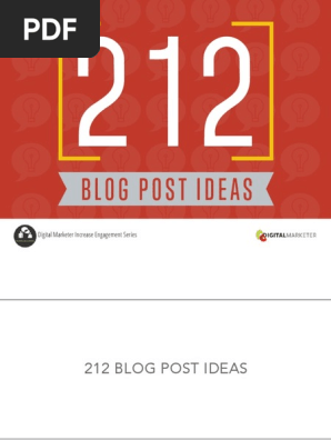 212 Blog Post Ideas