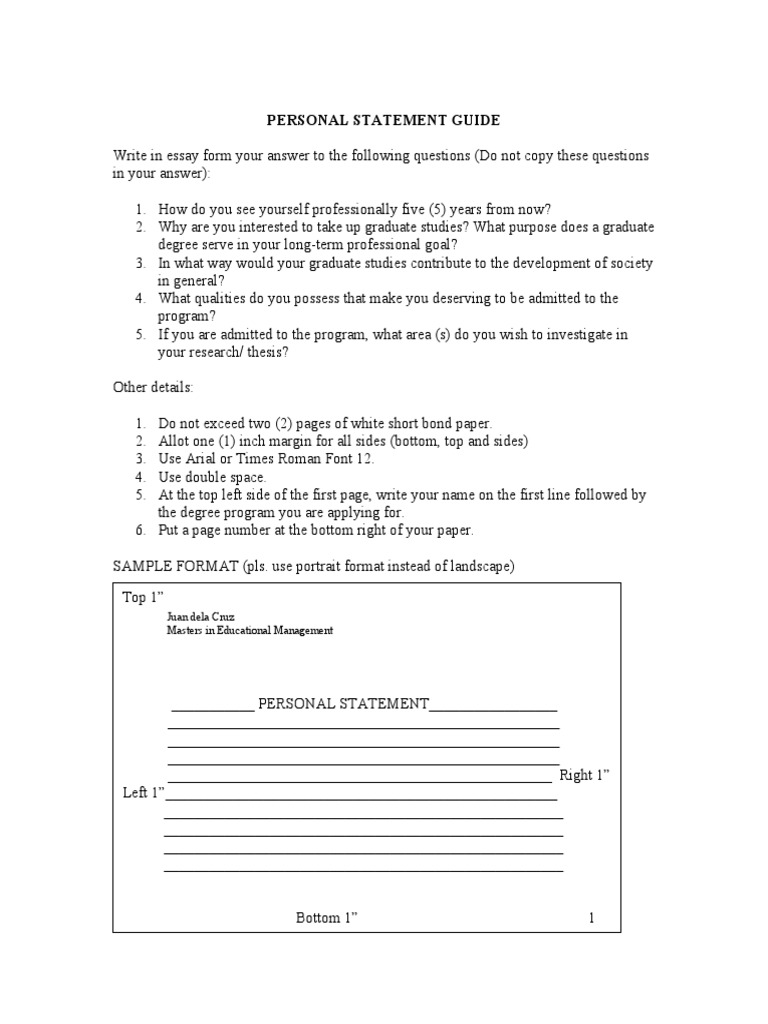 Personal Statement Guide | PDF