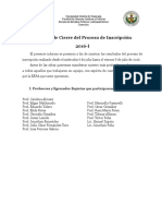 Informe de Cierre Del Proceso de Inscripciones