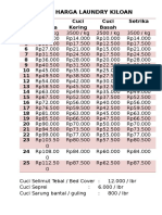 Daftar Harga Laundry