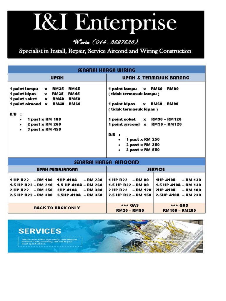 SENARAI HARGA WIRING  pdf