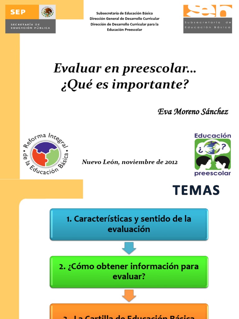 Evaluación Formativa en Preescolar | PDF | Evaluación | Educación de la ...