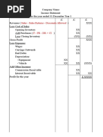 Final Accounts Vertical Format