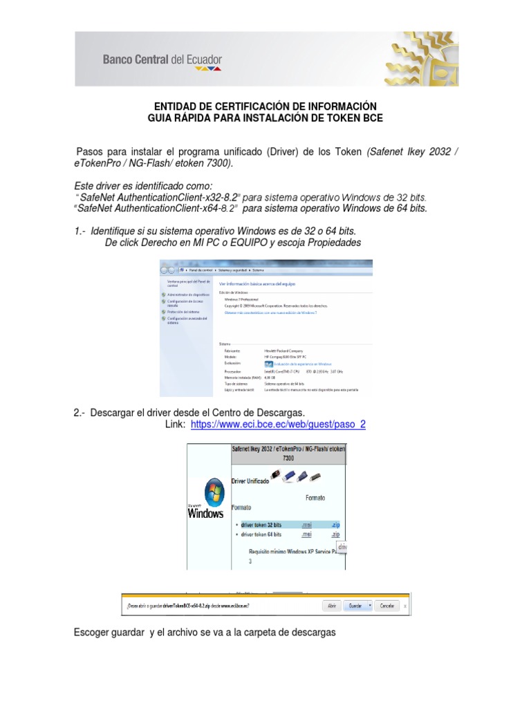 Guía de Instalación del Token BCE | PDF | Informática