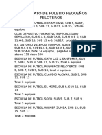 CAMPEONATO DE FULBITO PEQUEÑOS PELOTEROS y Tabla de Poci