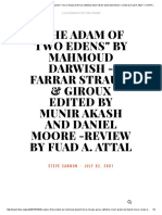 The Adam of Two Edens - by Mahmoud Darwish - Farrar Strauss & Giroux Edited by Munir Akash and Daniel Moore - Review by Fuad A