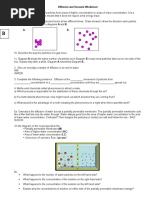 Diffusion and Osmosis Worksheet 1