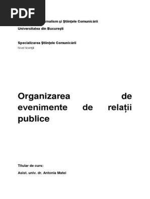 Organizarea De Evenimente De Relatii Publice