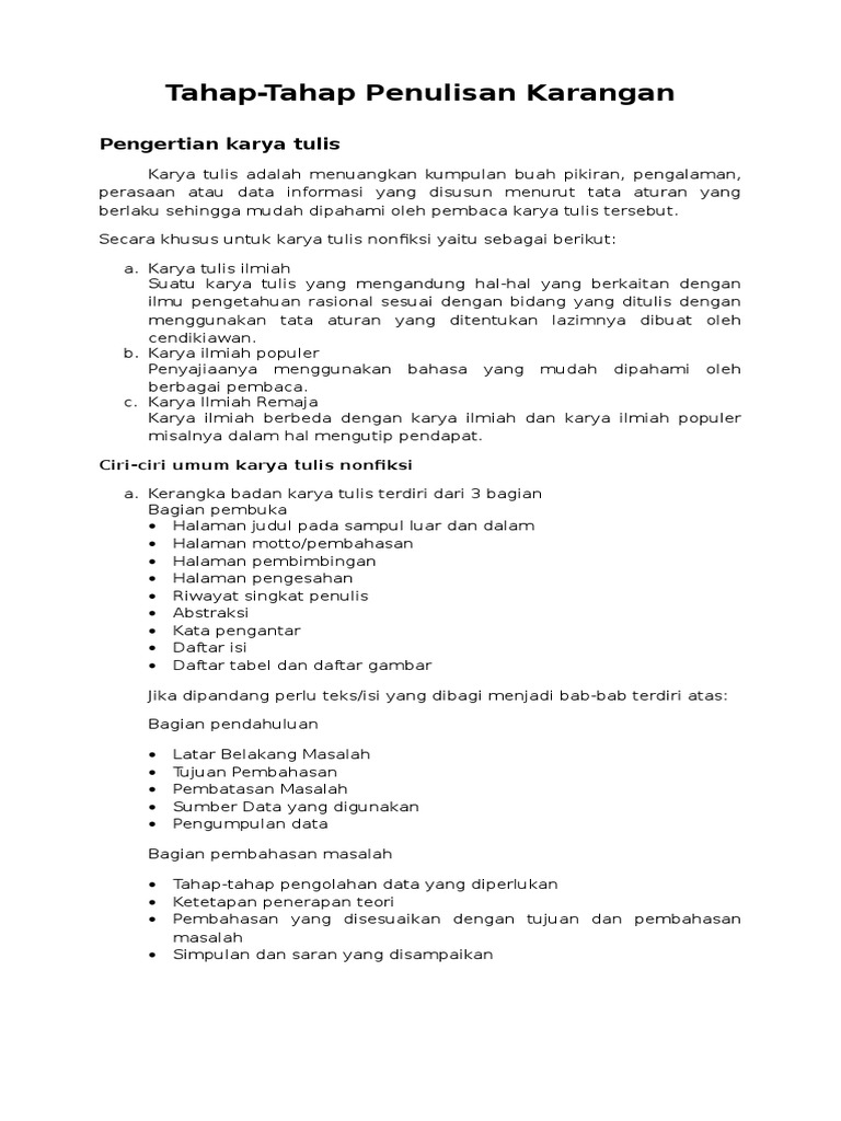 Tahap Tahap Menulis