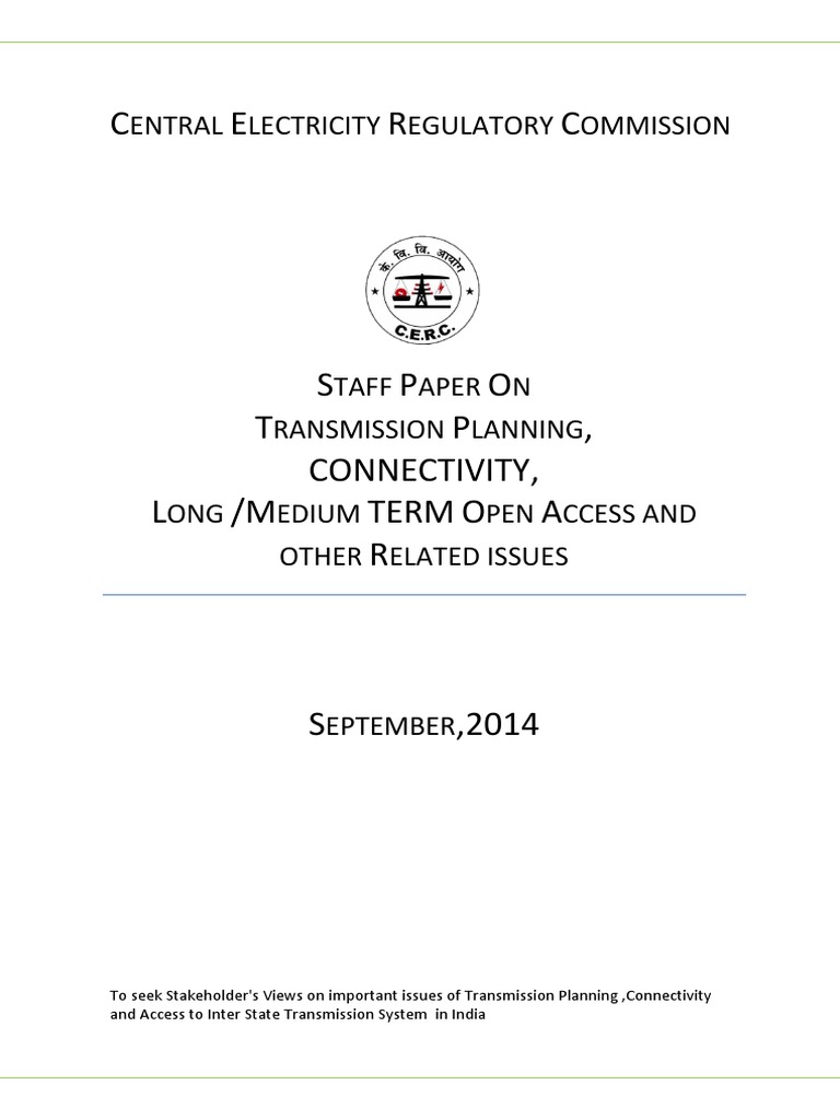 CERC Staff Paper Planning Connectivity LTA MTOA Other Related Issues 14