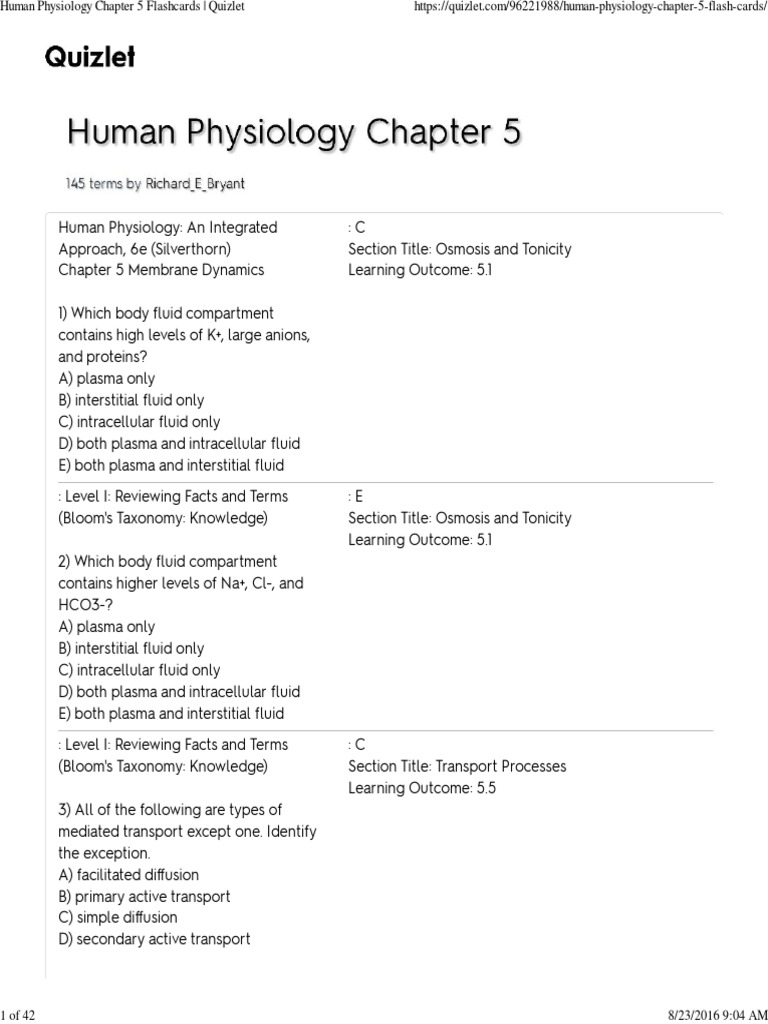 Membrane Transport and Dynamics | PDF | Cell Membrane | Ion Channel