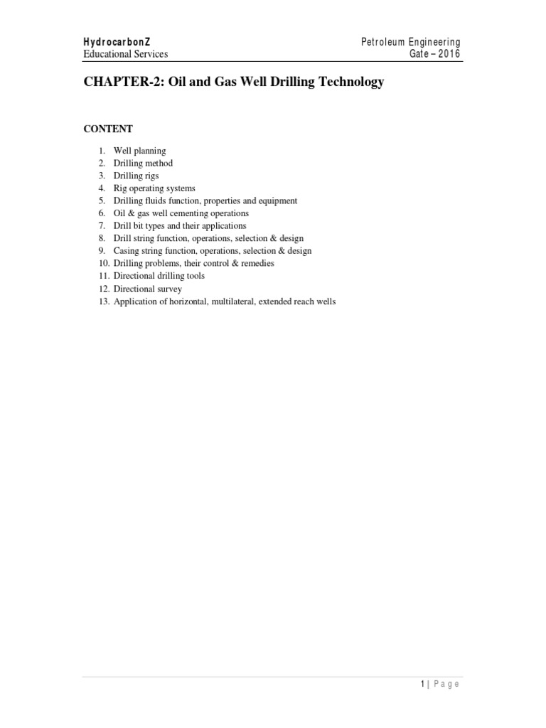 Sample Chapter - Oil and Gas Well Drilling Technology PDF | PDF ...