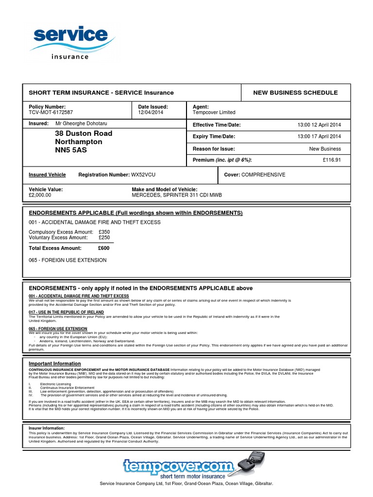 Service_Schedule(NPS1.0).pdf Vehicle Insurance Insurance