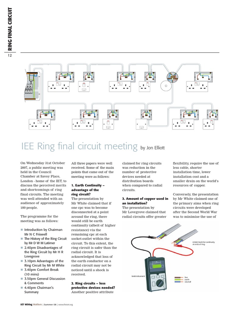 2008 27 Summer Wiring Matters Iee Ring Circuit Meeting | PDF
