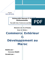 Commerce Extérieur & Développement Au Maroc: Université Hassan II de Mohammedia