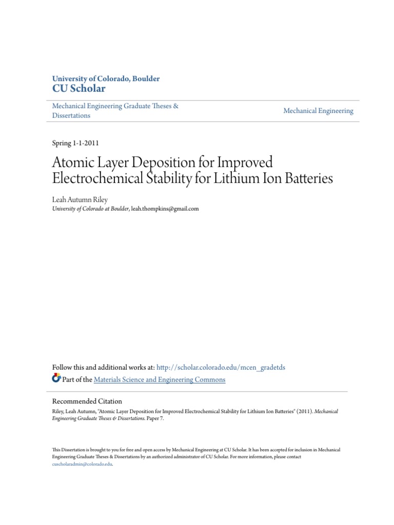 ALD Enhancements for Lithium Ion Batteries | PDF | Electric Vehicle ...