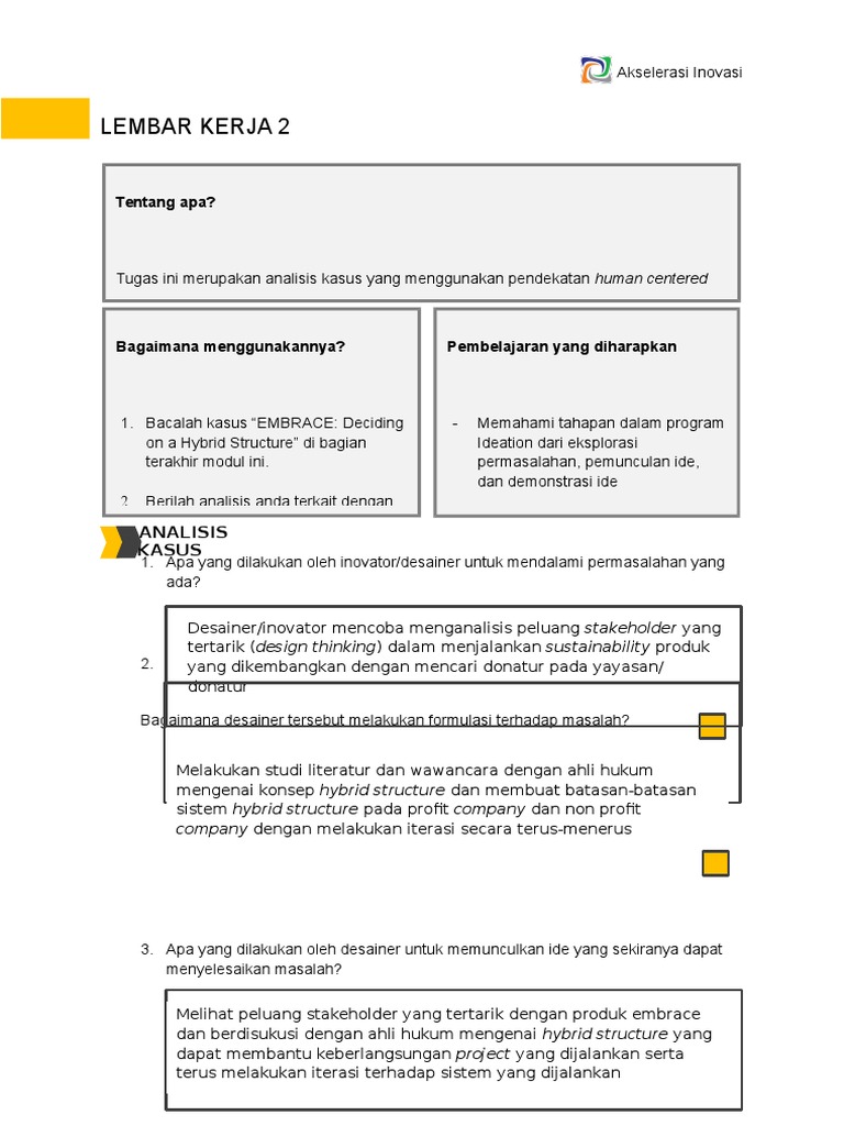 (LK 2) Kasus Design Thinking | PDF