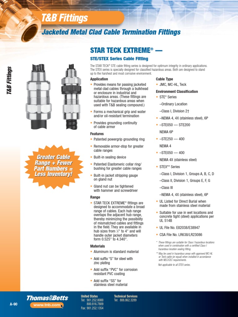Teck Connector Ste 125 PDF Cable Polyvinyl Chloride