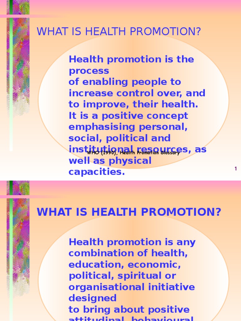 Understanding Health Promotion Principles | PDF | Health Promotion ...