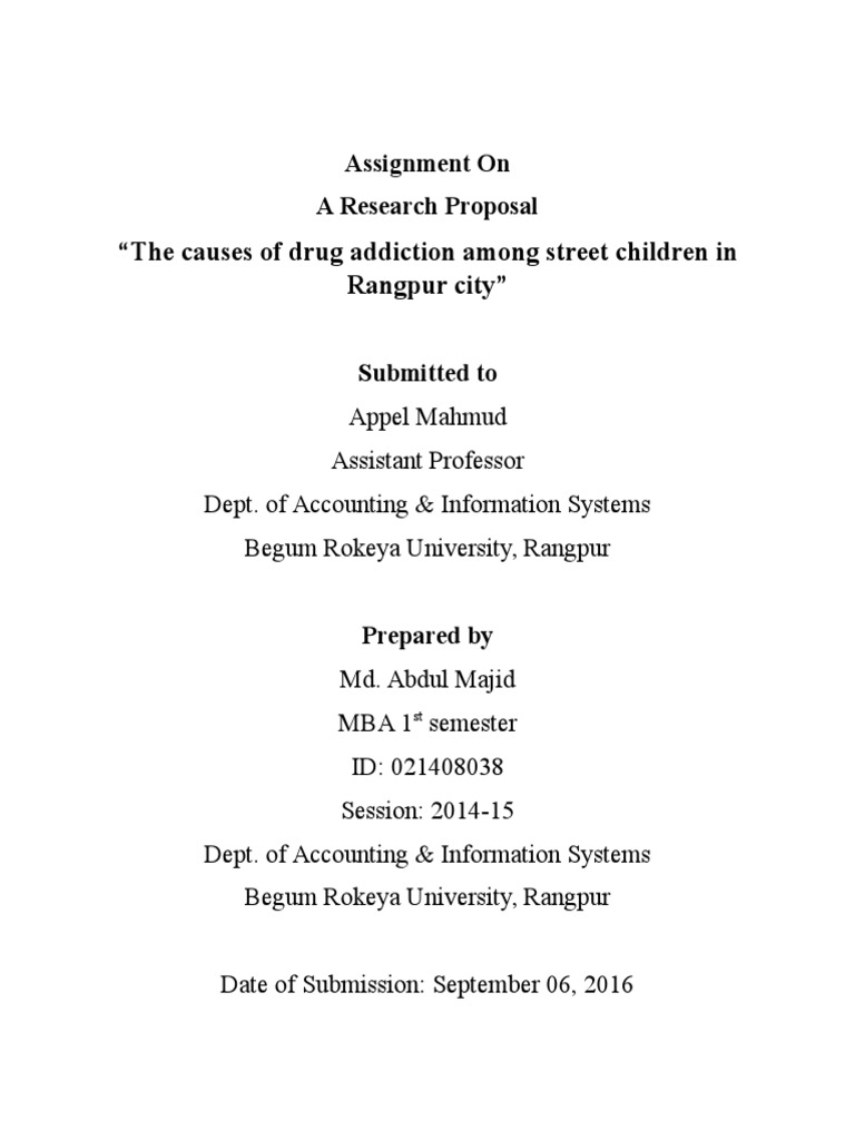 Causes of Drug Addiction in Street Children | PDF | Substance Abuse ...