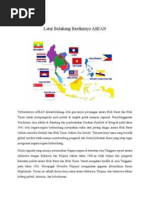 Latar Belakang Berdirinya Asean Pdf