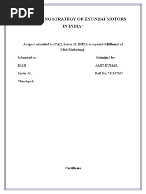 Marketing Strategy of Hyundai Motors | PDF | Automotive Industry