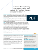 Association of Dietary Variety and Diversity With Body Mass Index in US Preschool Children