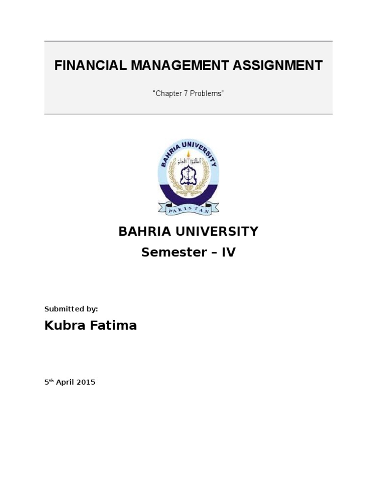 FM - Assignment III - Kubra Fatima | PDF