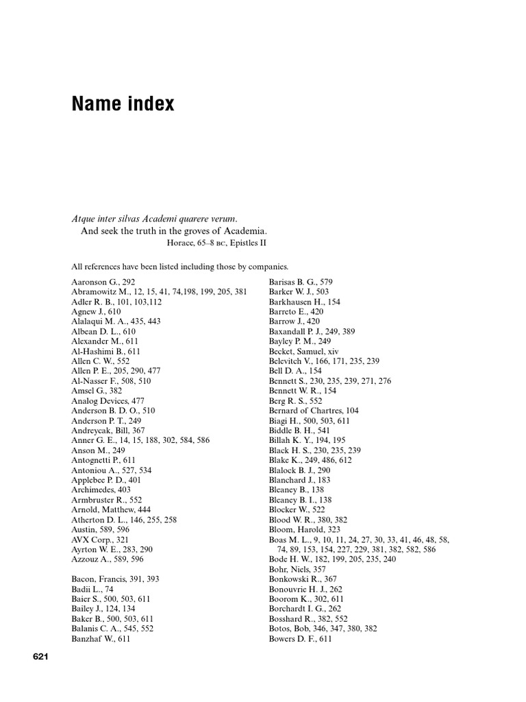 Comprehensive Name Index and References | PDF