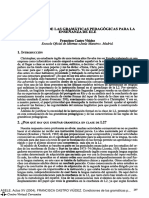 Condiciones de Las Gramáticas Pedagógicas