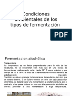 Condiciones ambientales fermentación