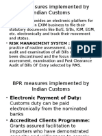 BPR Measures Implemented by Indian Customs