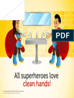 Hispanic Boygirl Superhero Handwashing Poster 8x11