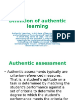 Difinition of Authentic Learning