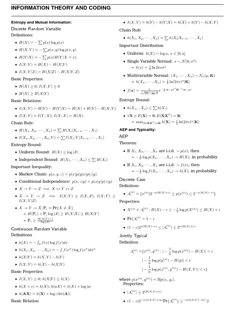 Discrete Random Variable Entropy And Mutual Information