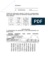 Avaliação 1 Ano Geografia