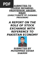 Download Role of Stock Exchange in Economic Development with reference to Pakistan by Ashar Shamim SN32457305 doc pdf
