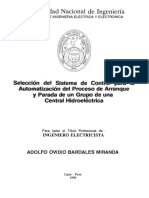 Selección Del Sistema de Control para La Automatización Del Proceso de Arranque y Parada de Un Grupo de Una Central Hidroeléctrica