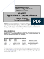 Applications in Corporate Finance: Course Syllabus Spring Semester 2006