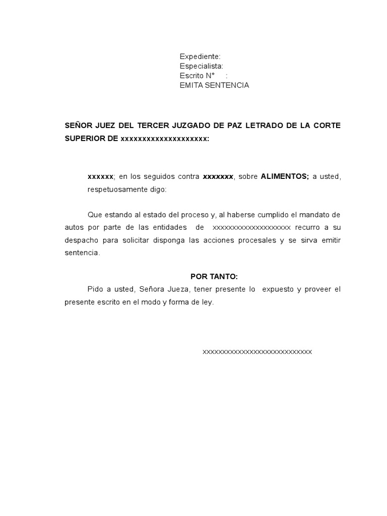 Solicito Emita Sentencia | PDF