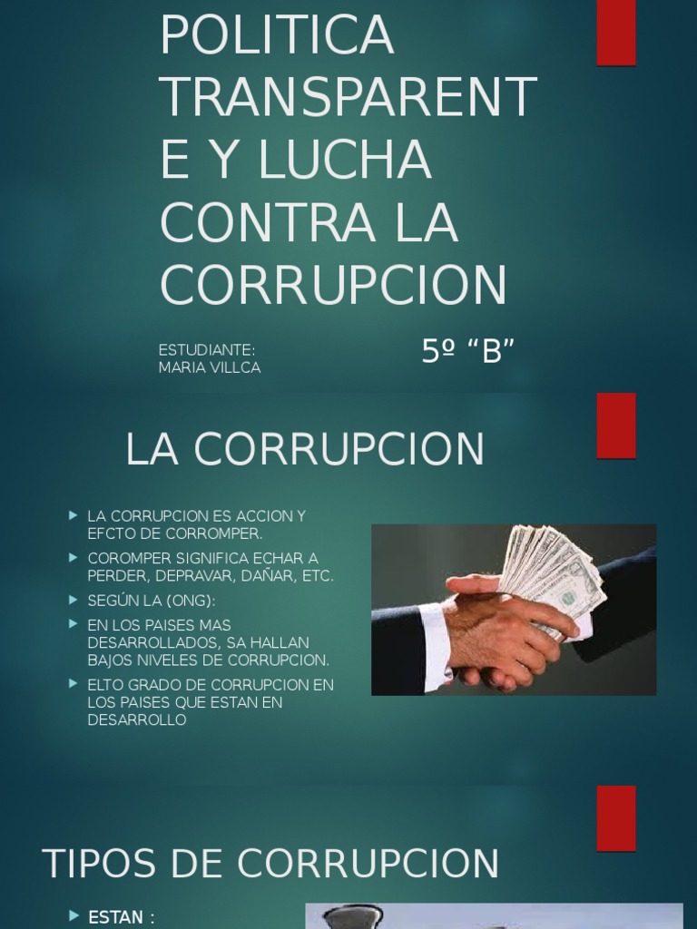 Relacion Politica Transparente y Lucha Contra La Corrupcion | PDF