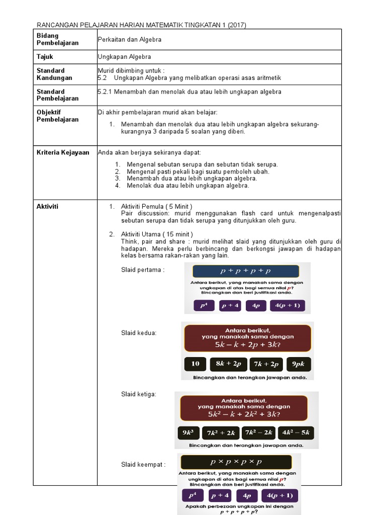 Rph Ungkapan Algebra (Hebat)