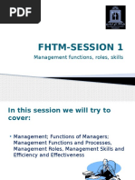 Session 1 - Management Functions, Roles, Skills