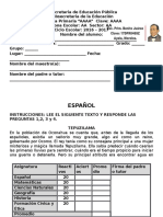 Examen de Diagnostico Sexto Grado