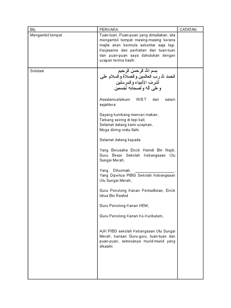Teks Pengacara Majlis Hari Bertemu Pelanggan | PDF