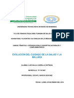 Evolución Del Cuidado de La Salud y La Belleza