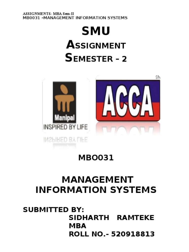 MBA Management Information Systems Assignment | PDF | Enterprise ...